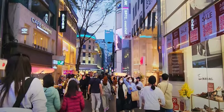 Myeongdong Night Market is a top destination for tourists seeking a mix of street snacks and K-beauty shopping